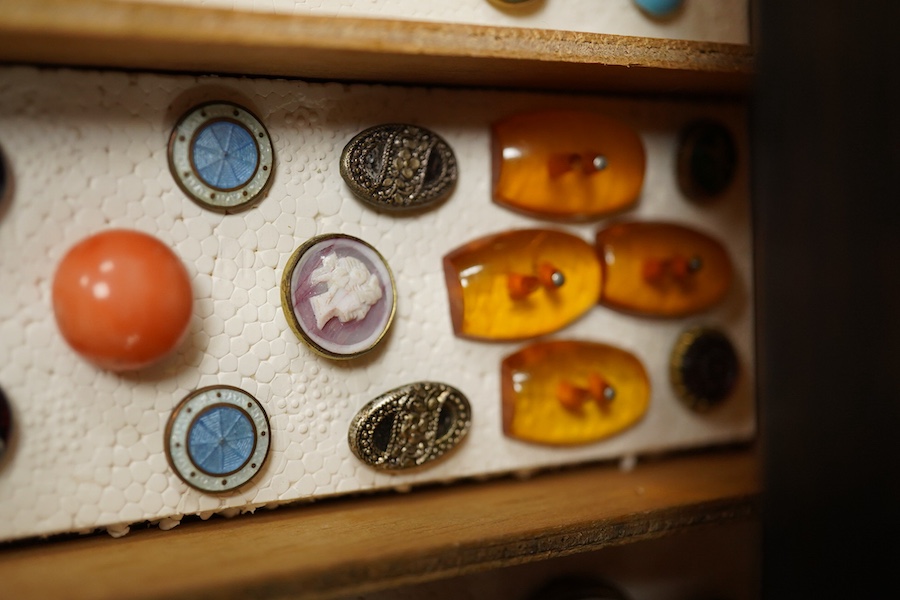 A collection of assorted early to mid 20th century buttons, largest 23mm;, Condition - good